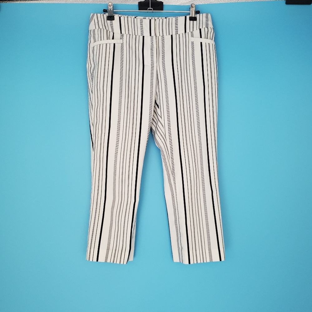 7th Avenue Trousers Size 2 Striped Low Rise Capri